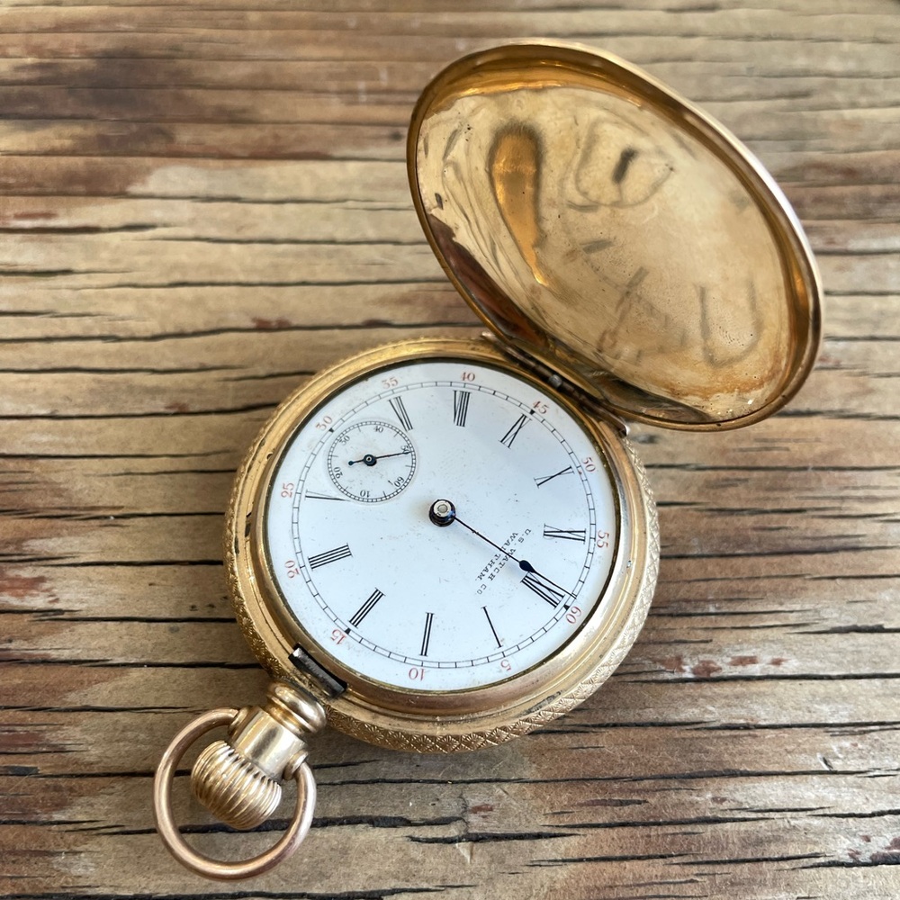 Antique Vintage U.S. Watch Co. Waltham Mass Pocket Watch Grade 67 - Picture 3 of 11
